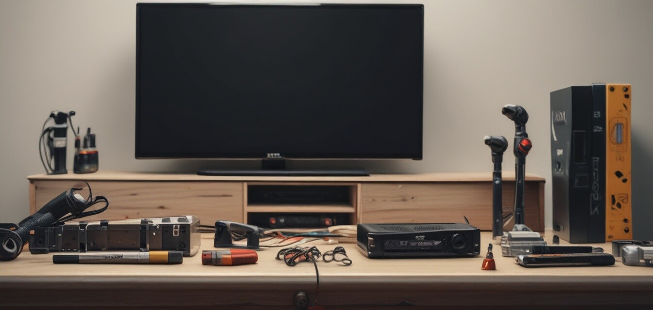 Tools needed for TV installation.