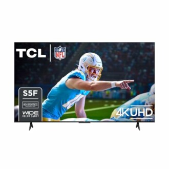 TCL 4K UHD TV with NFL player image on screen.